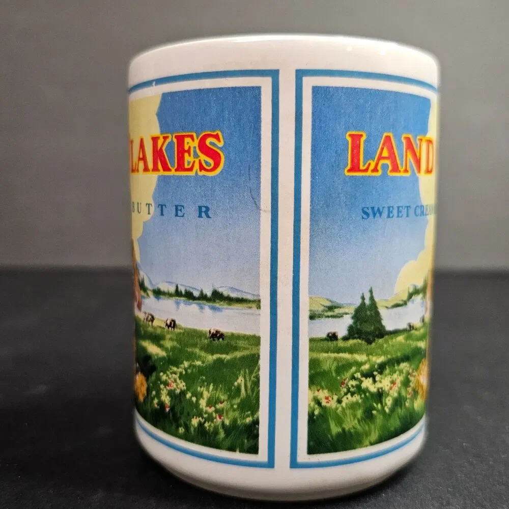 Vtg Land O'Lakes Butter Coffee Mug Retired Native American Indian Logo Shafford